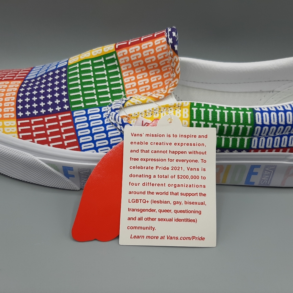 New Vans Classic Slip-On Gay Pride LGBTQ LGBT Rainbow Color Men's Shoes Slip Ons - Picture 3 of 13
